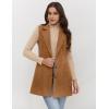 imageIDEALSANXUN Plaid Vest for Women Fall Winter Sleeveless Blazer JacketsSuede Brown