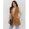 imageIDEALSANXUN Plaid Vest for Women Fall Winter Sleeveless Blazer JacketsSuede Brown