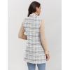 imageIDEALSANXUN Plaid Vest for Women Fall Winter Sleeveless Blazer JacketsTweed White