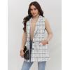 imageIDEALSANXUN Plaid Vest for Women Fall Winter Sleeveless Blazer JacketsTweed White