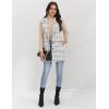 imageIDEALSANXUN Plaid Vest for Women Fall Winter Sleeveless Blazer JacketsTweed White