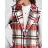imageIDEALSANXUN Plaid Vest for Women Fall Winter Sleeveless Blazer JacketsWine