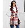 imageIDEALSANXUN Plaid Vest for Women Fall Winter Sleeveless Blazer JacketsWine