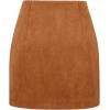 imageIDEALSANXUN Suede Skirts for Women High Waisted Bodycon Mini Skirt with Double ZipperBrown