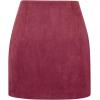 imageIDEALSANXUN Suede Skirts for Women High Waisted Bodycon Mini Skirt with Double ZipperWine