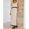 imageIDEALSANXUN Two Piece Sets for Women Summer Cropped Linen Tank Tops and Maxi Skirt Matching SetBeige