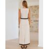 imageIDEALSANXUN Two Piece Sets for Women Summer Cropped Linen Tank Tops and Maxi Skirt Matching SetBeige