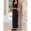 imageIDEALSANXUN Two Piece Sets for Women Summer Cropped Linen Tank Tops and Maxi Skirt Matching SetBlack