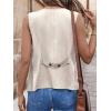 imageIDEALSANXUN Womens Cotton Linen Vest Casual Lightweight Button Down Sleeveless Jackets TopsBeige