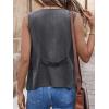 imageIDEALSANXUN Womens Cotton Linen Vest Casual Lightweight Button Down Sleeveless Jackets TopsDark Grey