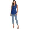 imageIDEALSANXUN Womens Double Breasted Vest Tops Sleeveless Blazer Spring Summer Suit JacketsBlue