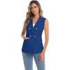imageIDEALSANXUN Womens Double Breasted Vest Tops Sleeveless Blazer Spring Summer Suit JacketsBlue