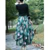 imageIDEALSANXUN Womens Elastic Waist Aline Cotton Lined Retro Maxi Hem Pleated Long SkirtsPrint 120