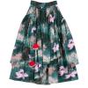 imageIDEALSANXUN Womens Elastic Waist Aline Cotton Lined Retro Maxi Hem Pleated Long SkirtsPrint 120