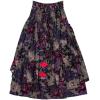imageIDEALSANXUN Womens Elastic Waist Aline Cotton Lined Retro Maxi Hem Pleated Long SkirtsPrint 616