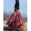 imageIDEALSANXUN Womens Elastic Waist Aline Cotton Lined Retro Maxi Hem Pleated Long SkirtsPrint 620