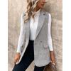 imageIDEALSANXUN Womens Herringbone Print Vest Fall Winter Double Breasted Sleeveless Blazer JacketsBlackwhite