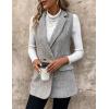imageIDEALSANXUN Womens Herringbone Print Vest Fall Winter Double Breasted Sleeveless Blazer JacketsBlackwhite