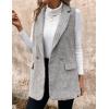 imageIDEALSANXUN Womens Herringbone Print Vest Fall Winter Double Breasted Sleeveless Blazer JacketsBlackwhite