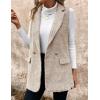 imageIDEALSANXUN Womens Herringbone Print Vest Fall Winter Double Breasted Sleeveless Blazer JacketsKhaki
