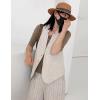 imageIDEALSANXUN Womens Linen Vest Casual Lightweight Sleeveless Blazer Spring Summer JacketsBeige