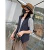 imageIDEALSANXUN Womens Linen Vest Casual Lightweight Sleeveless Blazer Spring Summer JacketsNavy