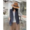 imageIDEALSANXUN Womens Linen Vest Casual Lightweight Sleeveless Blazer Spring Summer JacketsNavy