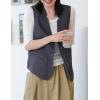 imageIDEALSANXUN Womens Linen Vest Casual Lightweight Sleeveless Blazer Spring Summer JacketsNavy