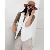 imageIDEALSANXUN Womens Linen Vest Casual Lightweight Sleeveless Blazer Spring Summer JacketsWhite