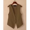 imageIDEALSANXUN Womens Linen Vest Tops Sleeveless Spring Summer Blazer JacketsKhaki