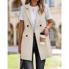 imageIDEALSANXUN Womens Long Linen Vest Dressy Sleeveless Blazer Jackets Outerwear TopsBeige