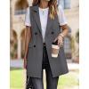 imageIDEALSANXUN Womens Long Linen Vest Dressy Sleeveless Blazer Jackets Outerwear TopsGrey