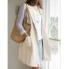 imageIDEALSANXUN Womens Long Linen Vest Tops Casual Spring Summer Lightweight JacketsBeige