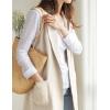 imageIDEALSANXUN Womens Long Linen Vest Tops Casual Spring Summer Lightweight JacketsBeige