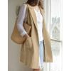 imageIDEALSANXUN Womens Long Linen Vest Tops Casual Spring Summer Lightweight JacketsKhaki