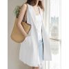 imageIDEALSANXUN Womens Long Linen Vest Tops Casual Spring Summer Lightweight JacketsWhite