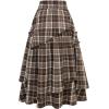 imageIDEALSANXUN Womens Long Plaid Skirts High Waisted A Line Renaissance Maxi Skirt with PocketsBrown