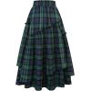 imageIDEALSANXUN Womens Long Plaid Skirts High Waisted A Line Renaissance Maxi Skirt with PocketsGreen