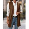 imageIDEALSANXUN Womens Long Sweater Vest Fall Winter Open Front Sleeveless Cardigans Vest TopsBrown