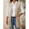 imageIDEALSANXUN Womens Long Sweater Vest Fall Winter Open Front Sleeveless Cardigans Vest TopsKhaki