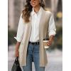 imageIDEALSANXUN Womens Long Sweater Vest Fall Winter Open Front Sleeveless Cardigans Vest TopsKhaki