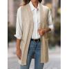 imageIDEALSANXUN Womens Long Sweater Vest Fall Winter Open Front Sleeveless Cardigans Vest TopsKhaki