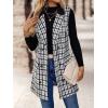 imageIDEALSANXUN Womens Long Tweed Vest Fall Winter Sleeveless Blazer Jackets Trench CoatBlack