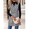 imageIDEALSANXUN Womens Long Tweed Vest Fall Winter Sleeveless Blazer Jackets Trench CoatBlack