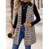 imageIDEALSANXUN Womens Long Tweed Vest Fall Winter Sleeveless Blazer Jackets Trench CoatBrown