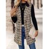 imageIDEALSANXUN Womens Long Tweed Vest Fall Winter Sleeveless Blazer Jackets Trench CoatBrown
