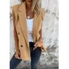 imageIDEALSANXUN Womens Long Vest Spring Fall Sleeveless Blazer Suit Jackets Trench Coat TopsCamel