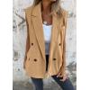 imageIDEALSANXUN Womens Long Vest Spring Fall Sleeveless Blazer Suit Jackets Trench Coat TopsCamel