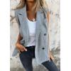 imageIDEALSANXUN Womens Long Vest Spring Fall Sleeveless Blazer Suit Jackets Trench Coat TopsHeather Grey