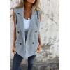 imageIDEALSANXUN Womens Long Vest Spring Fall Sleeveless Blazer Suit Jackets Trench Coat TopsHeather Grey
